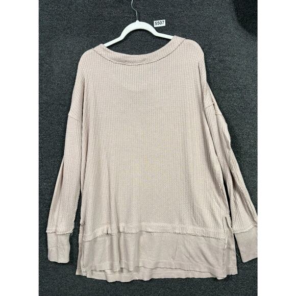 Free People We The Free North Shore Thermal Top Womens Size L Sand OB1013577 - Picture 2 of 8